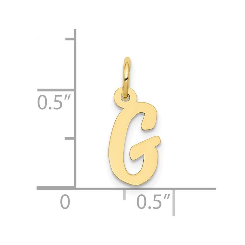 10k Yellow Gold Small Script Initial G Charm - image 3